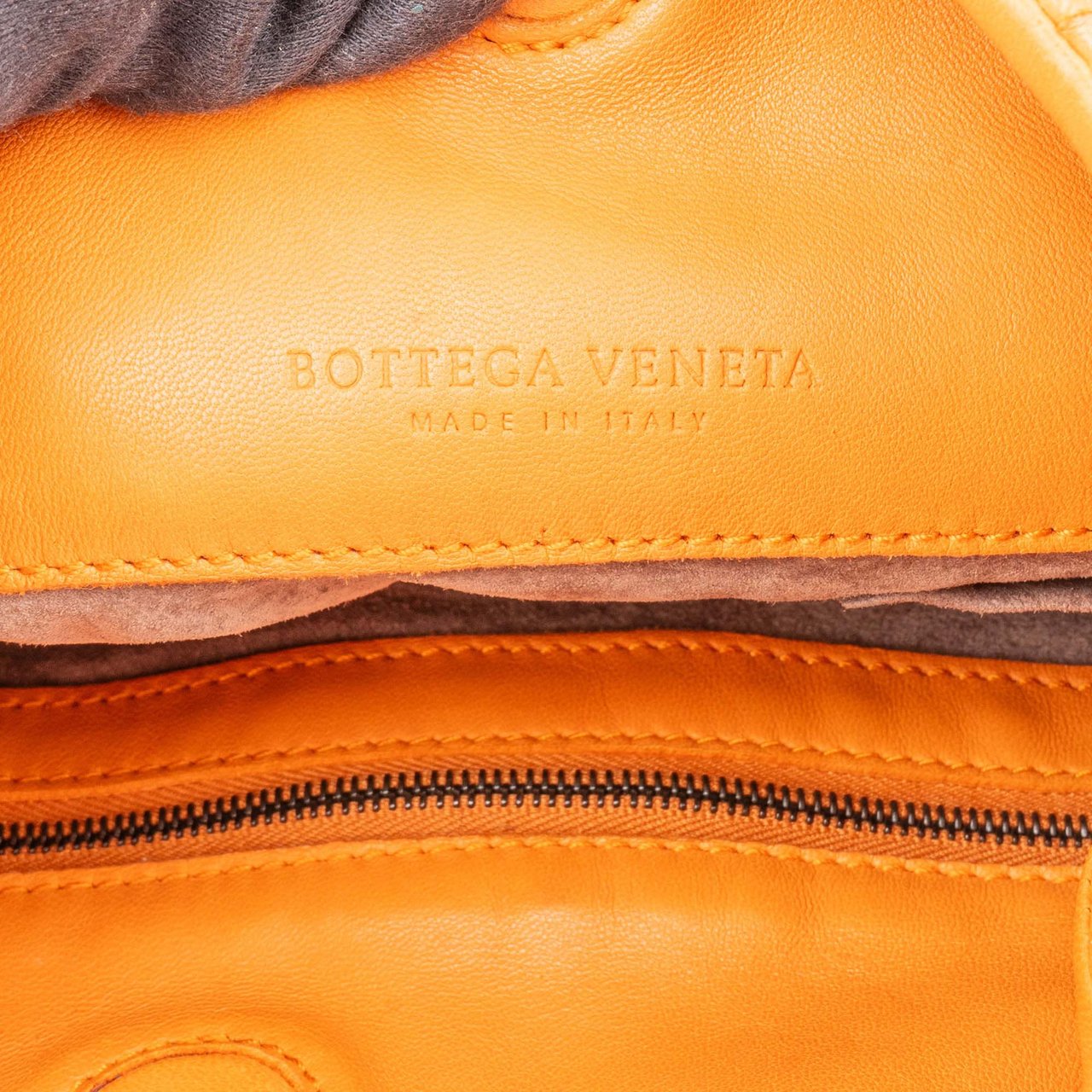 Bottega Veneta Bottega Veneta Orange Leather Intrecciato Handbag Oranje