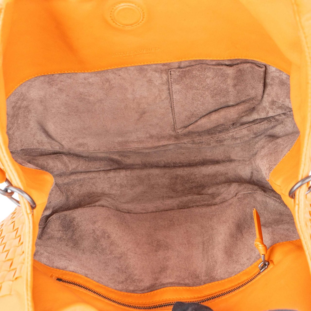 Bottega Veneta Bottega Veneta Orange Leather Intrecciato Handbag Oranje