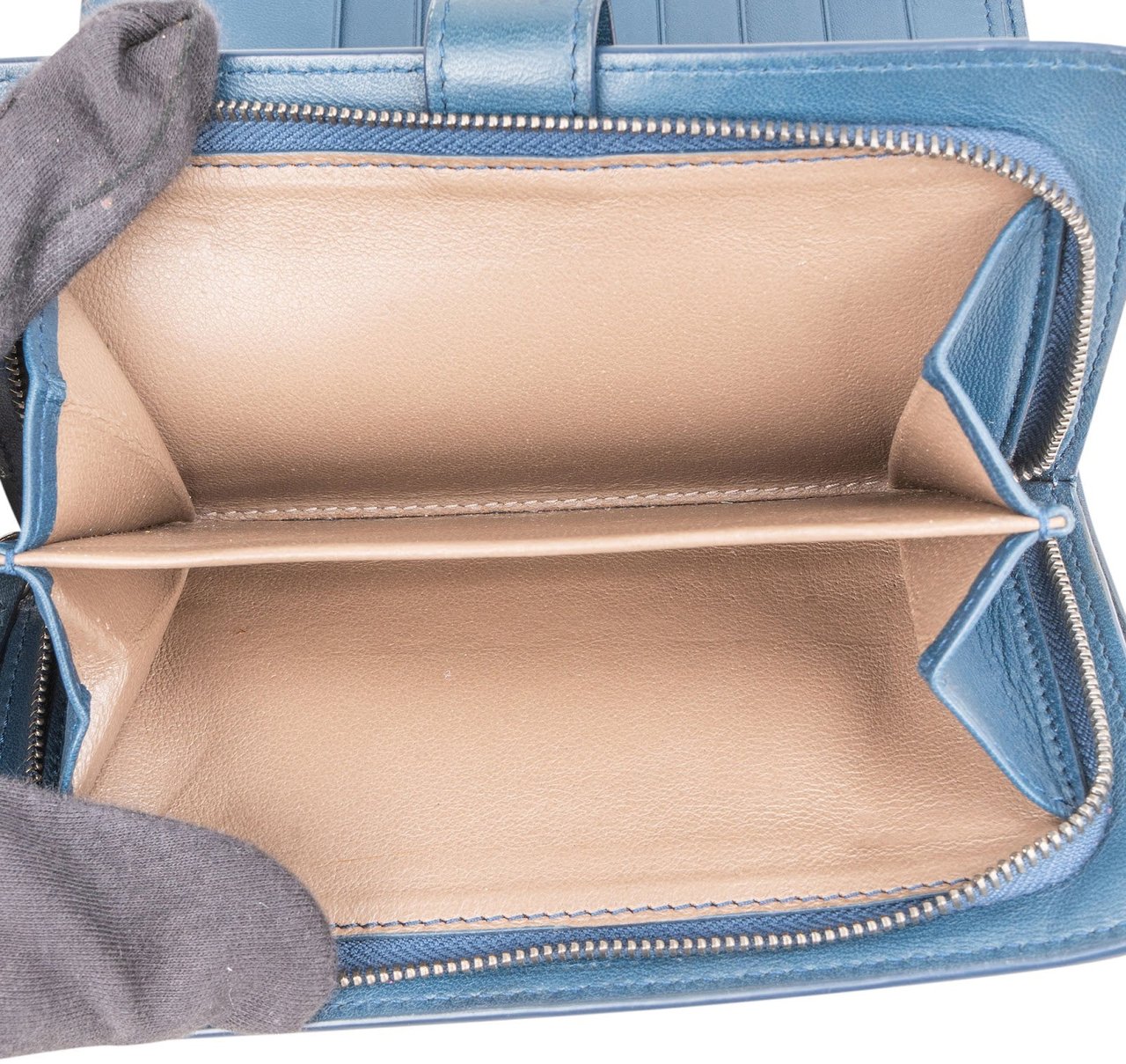 Bottega Veneta Intrecciato Leather Continental Wallet Blauw