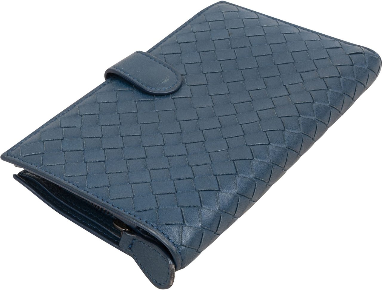 Bottega Veneta Intrecciato Leather Continental Wallet Blauw