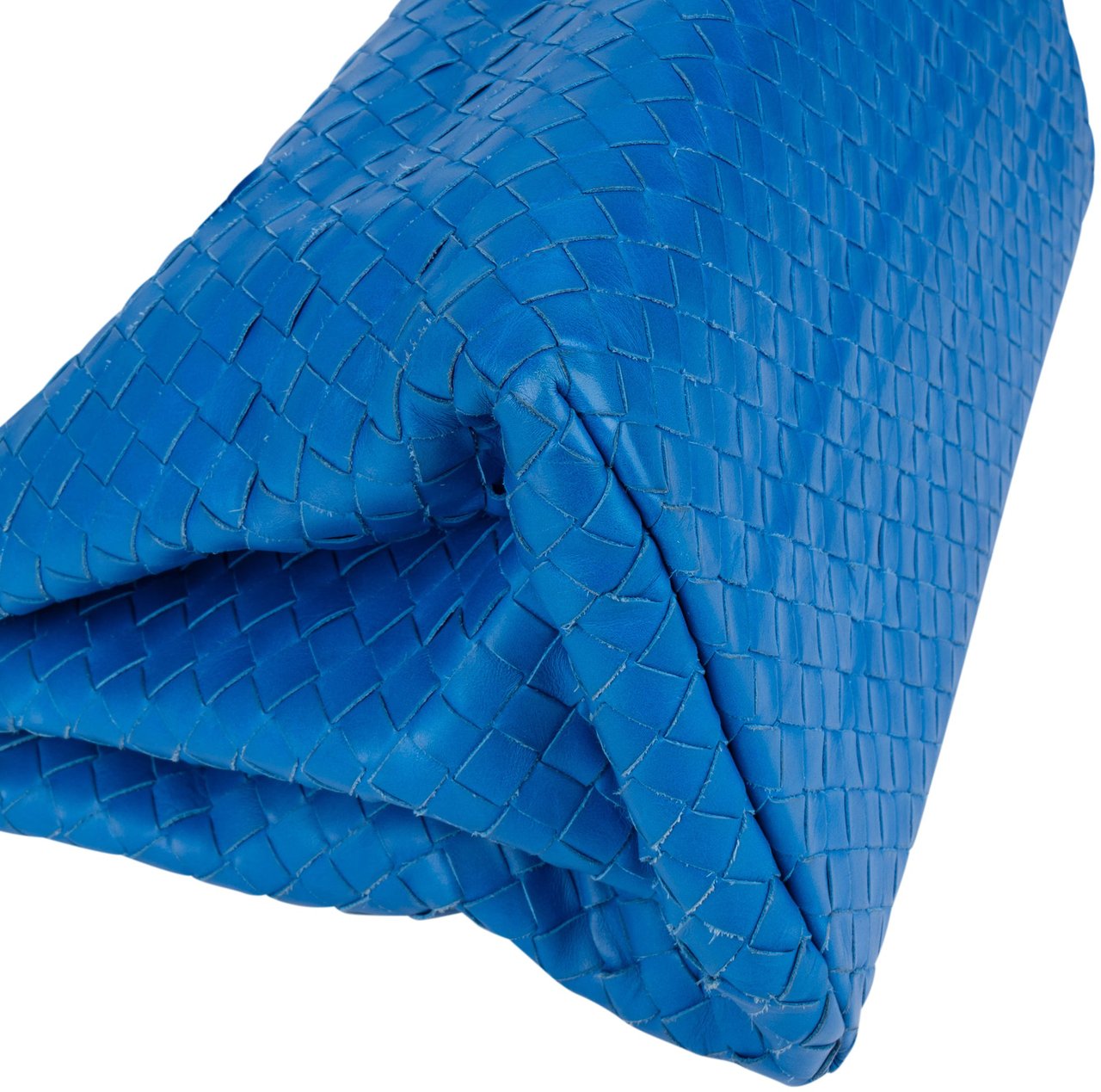 Bottega Veneta Blue Intrecciato Leather Roma Handbag Blauw