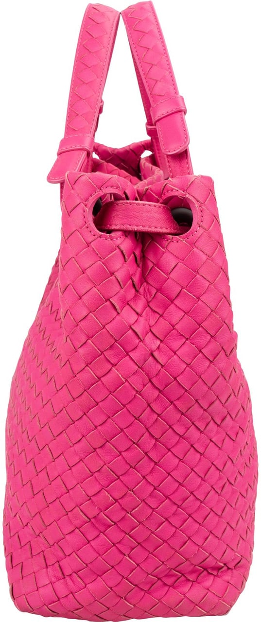 Bottega Veneta Intrecciato Nappa Leather Cesta Handbag Rood
