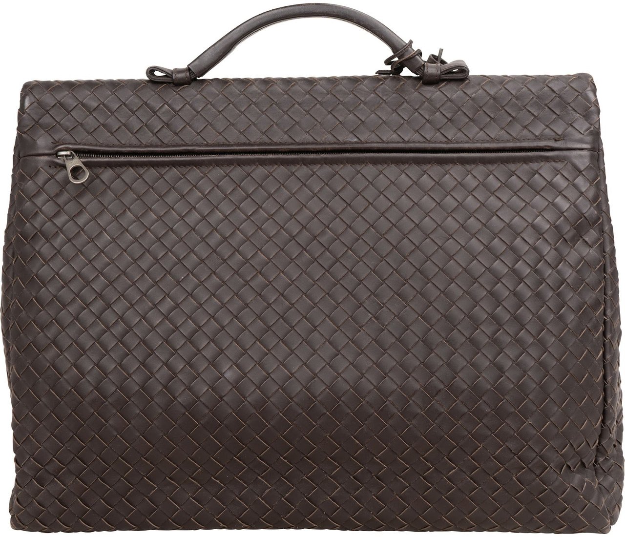 Bottega Veneta Intrecciato Leather Briefcase Handbag Bruin