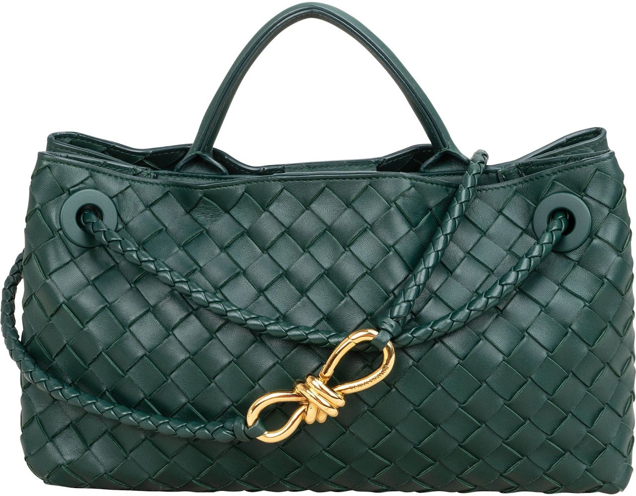 Bottega Veneta Intrecciato Leather East-West Andiamo Crossbody Handbag Groen
