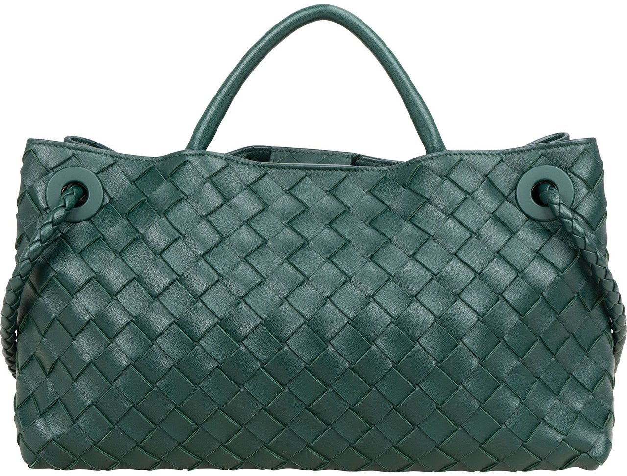 Bottega Veneta Intrecciato Leather East-West Andiamo Crossbody Handbag Groen