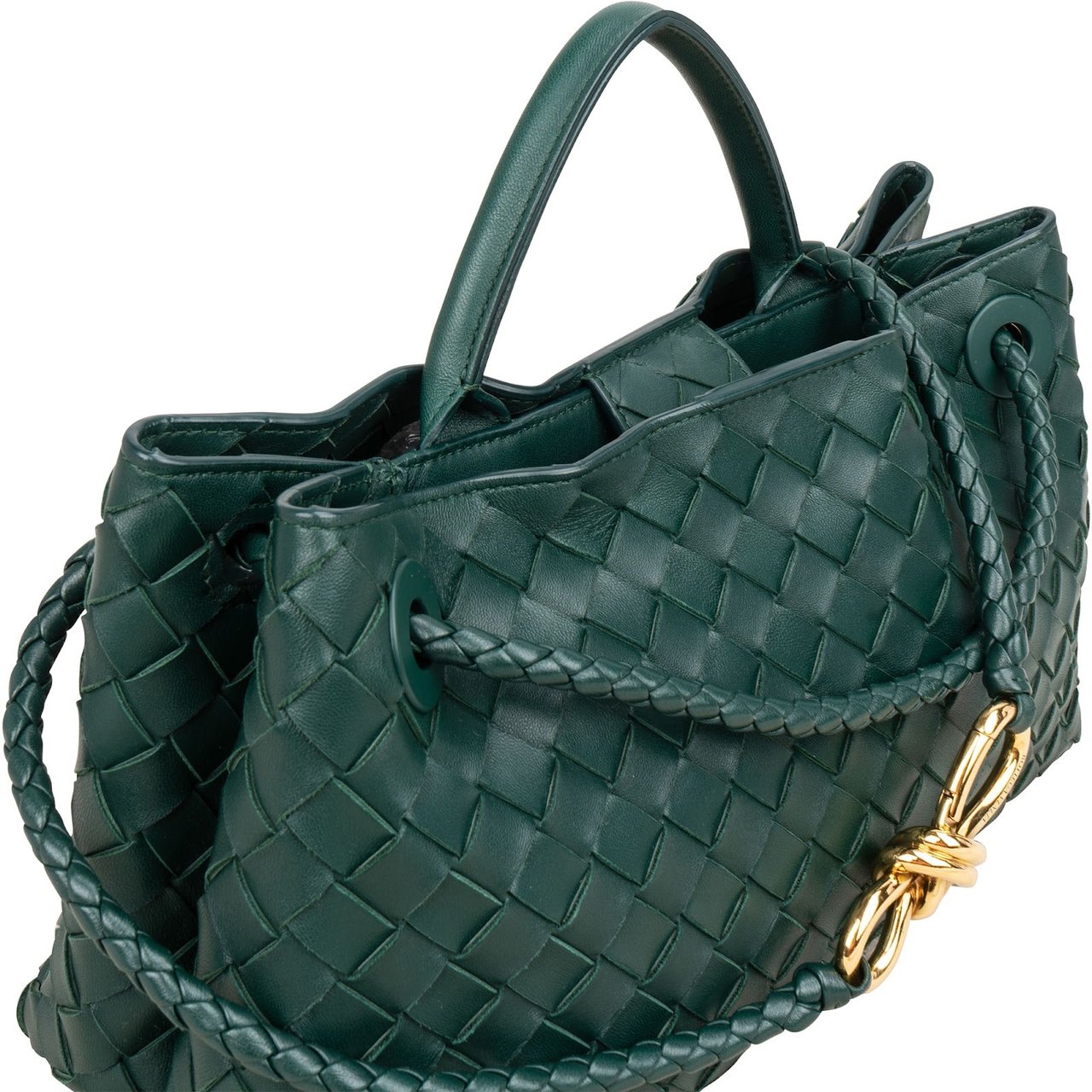 Bottega Veneta Intrecciato Leather East-West Andiamo Crossbody Handbag Groen