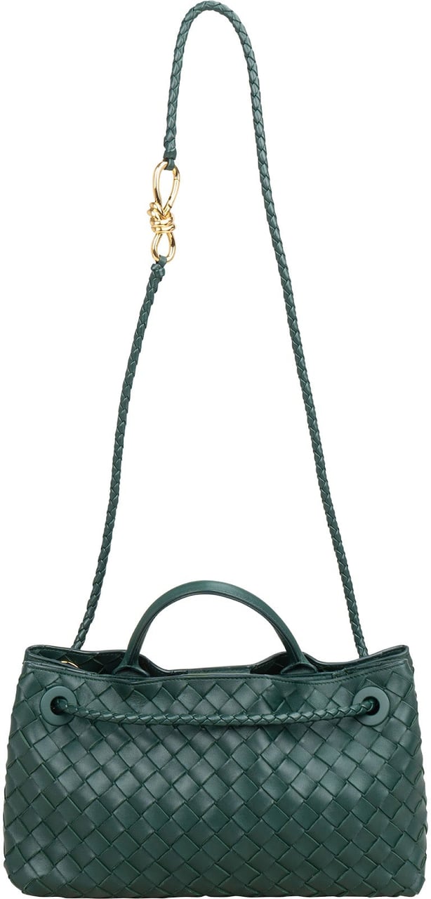 Bottega Veneta Intrecciato Leather East-West Andiamo Crossbody Handbag Groen