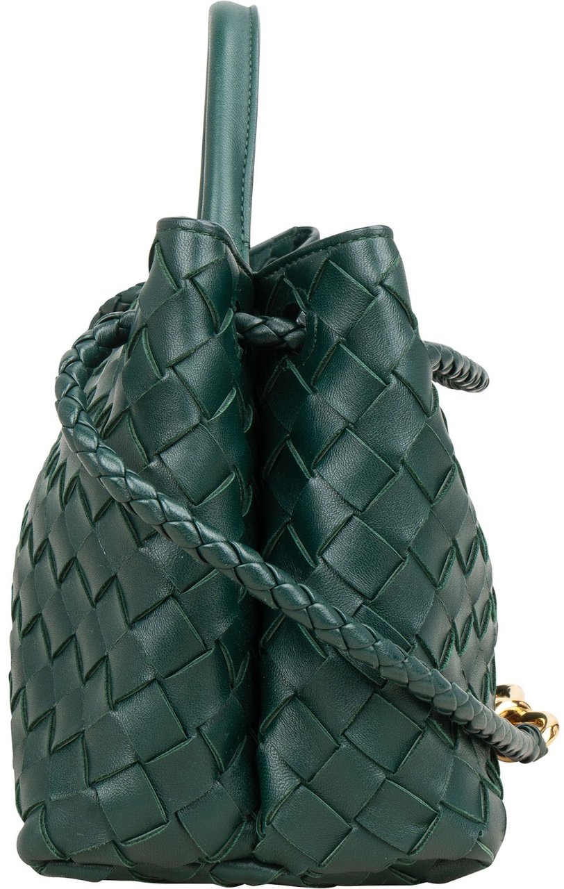 Bottega Veneta Intrecciato Leather East-West Andiamo Crossbody Handbag Groen