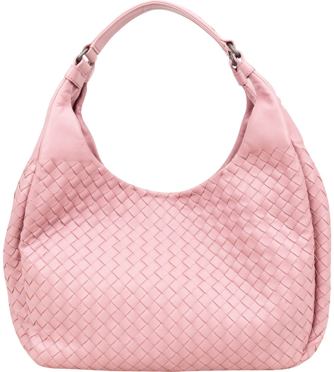Bottega Veneta Pink Intrecciato Leather Hobo Shoulder Bag Roze