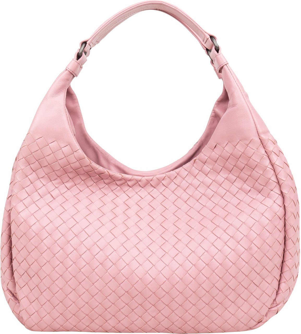 Bottega Veneta Pink Intrecciato Leather Hobo Shoulder Bag Roze