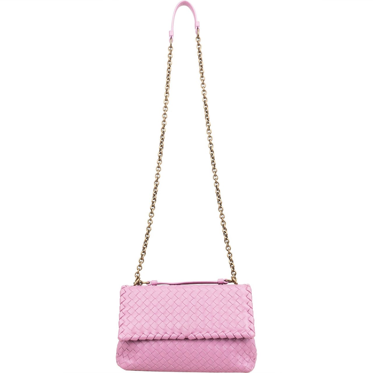Bottega Veneta Intrecciato Leather Chain Cassette Crossbody Bag Rood