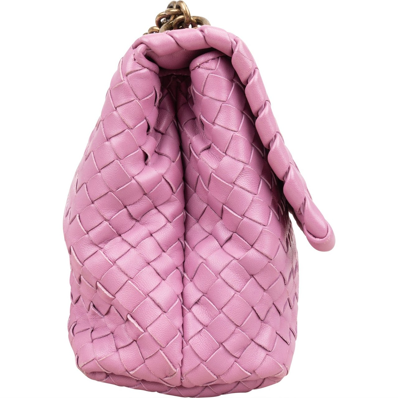Bottega Veneta Intrecciato Leather Chain Cassette Crossbody Bag Rood