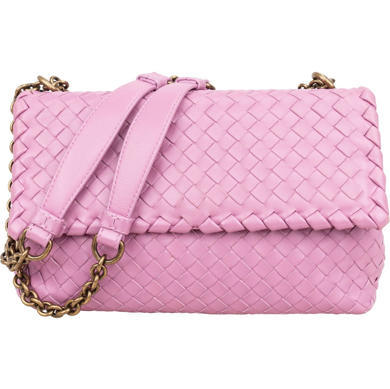 Bottega Veneta Intrecciato Leather Chain Cassette Crossbody Bag Rood