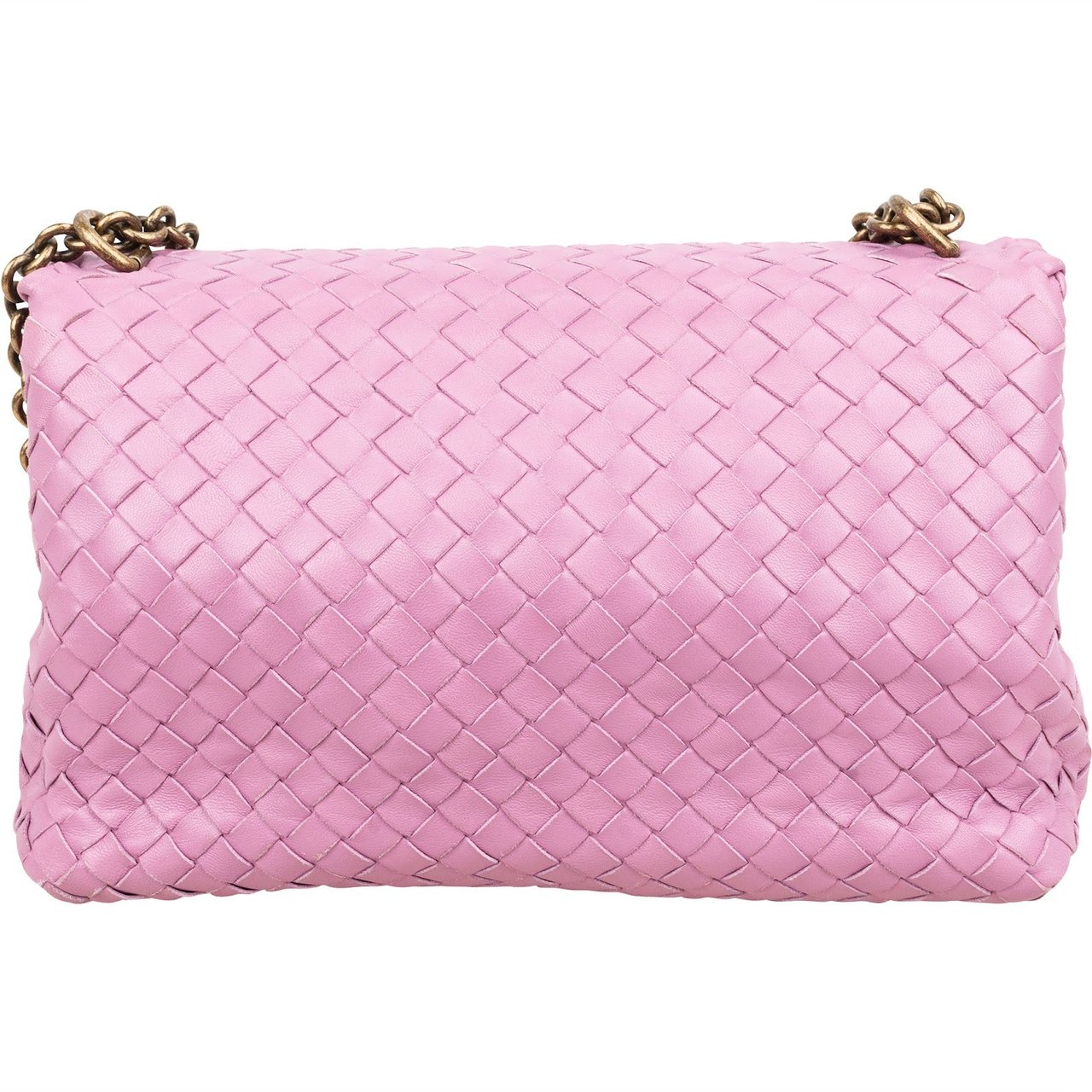Bottega Veneta Intrecciato Leather Chain Cassette Crossbody Bag Rood