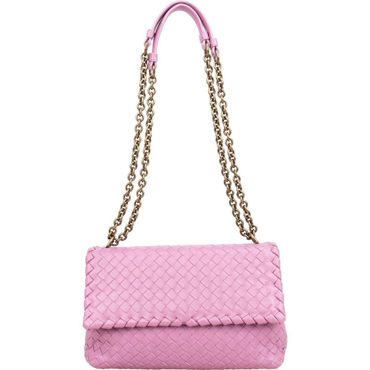 Bottega Veneta Intrecciato Leather Chain Cassette Crossbody Bag Rood