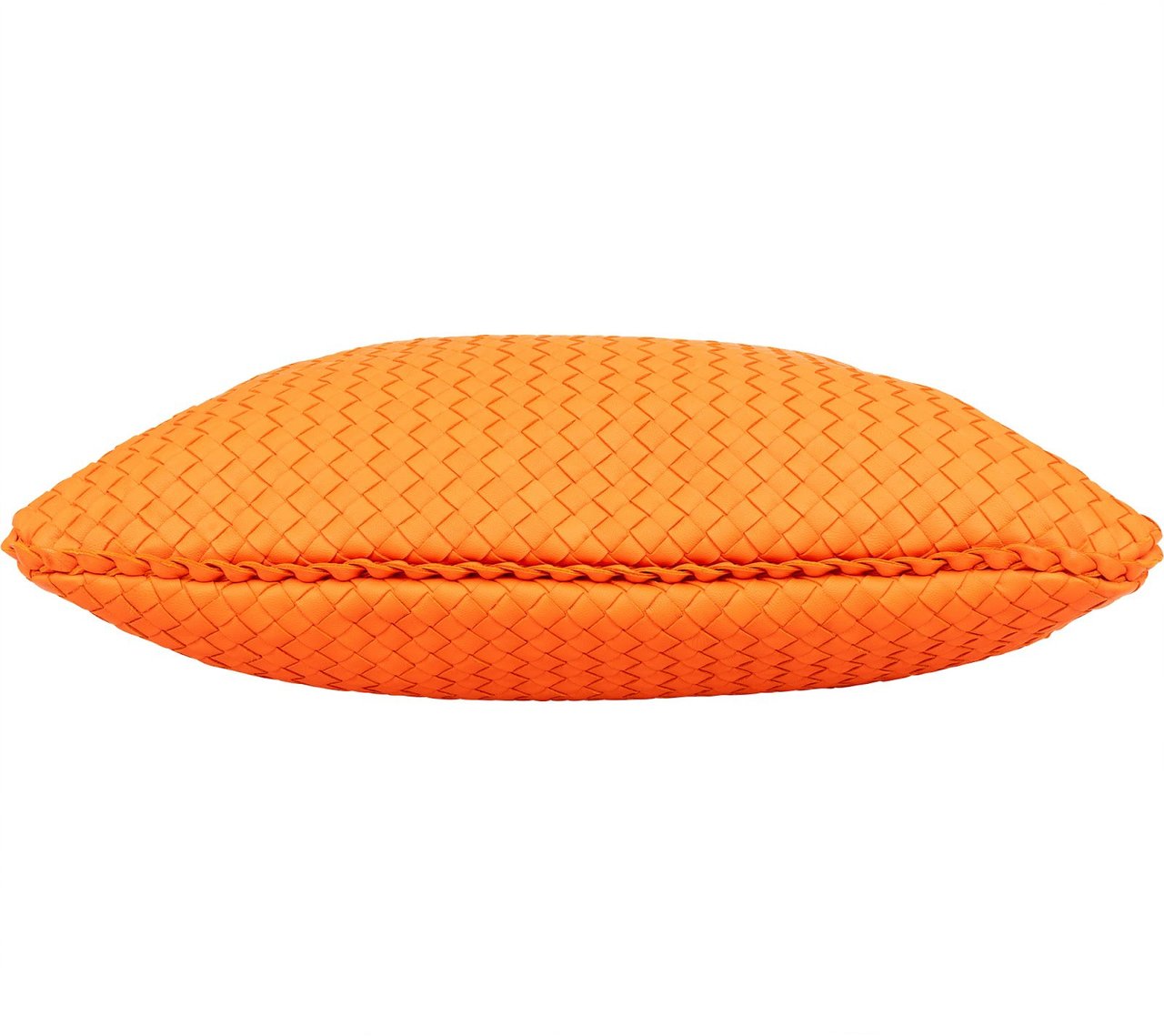 Bottega Veneta Intrecciato Leather Belly Hobo Shoulder Bag Oranje