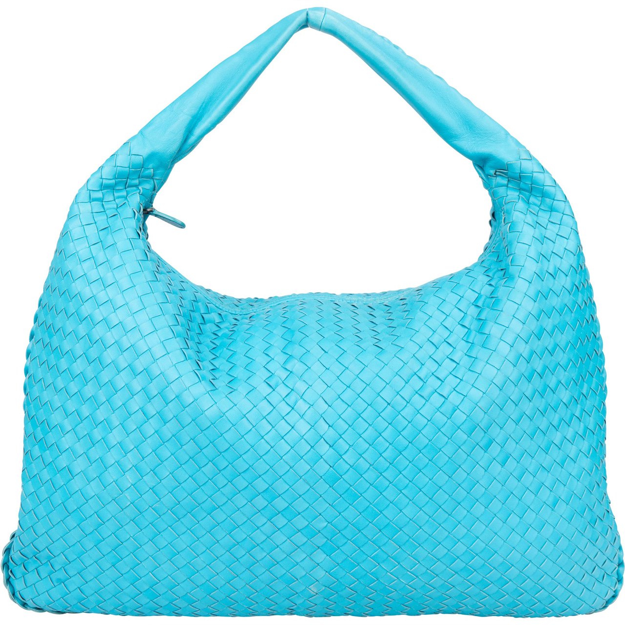 Bottega Veneta Bottega Veneta Blue Intrecciato Leather XXL Hobo Bag Blauw