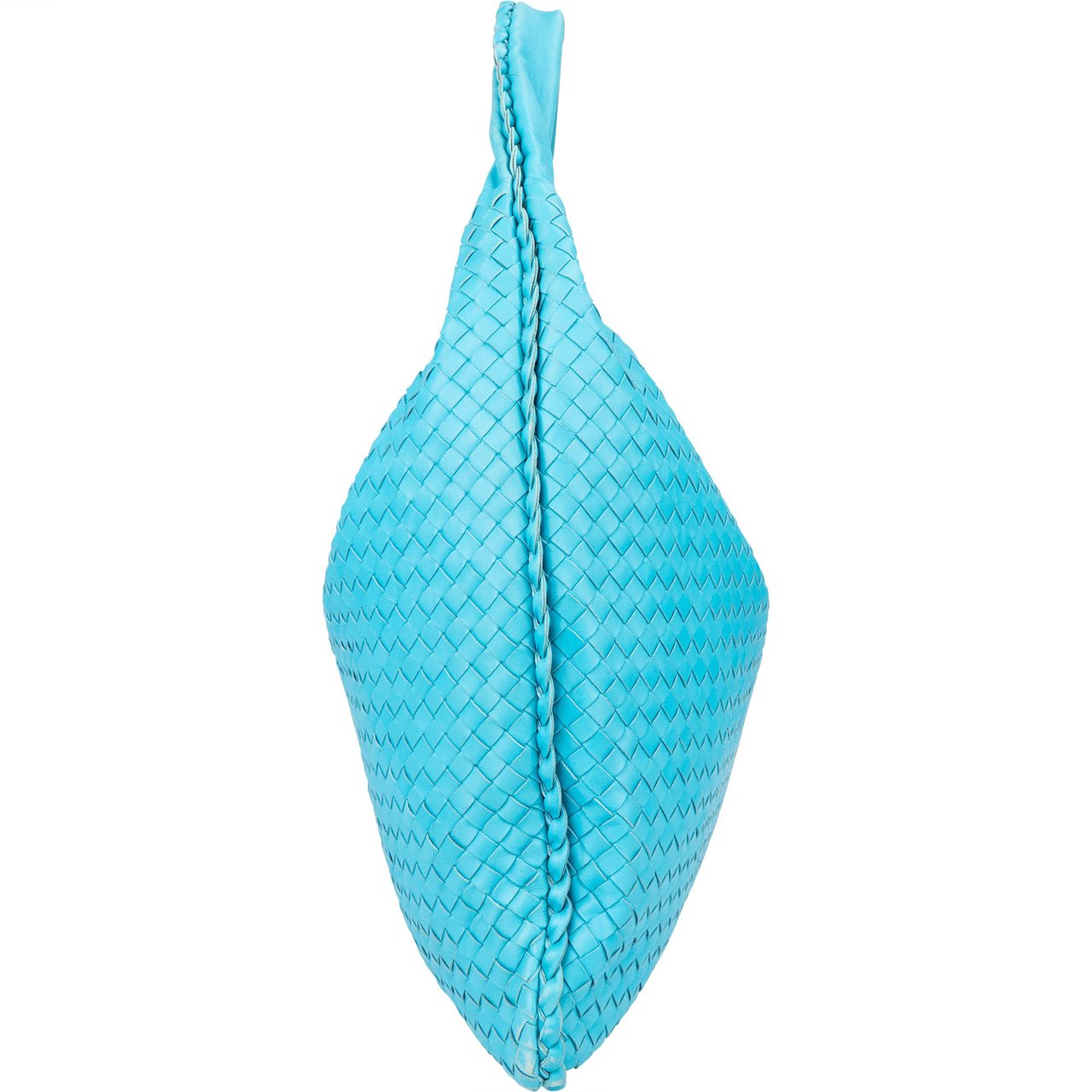 Bottega Veneta Bottega Veneta Blue Intrecciato Leather XXL Hobo Bag Blauw