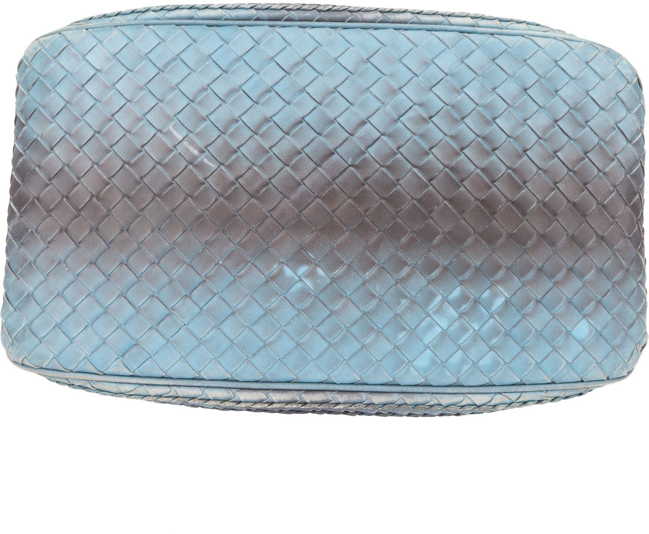 Bottega Veneta Bottega Veneta Blue Intrecciato Leather Handbag Blauw