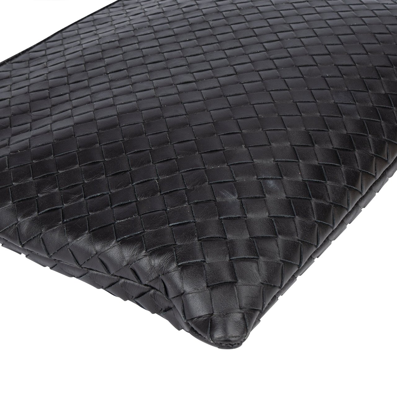 Bottega Veneta Bottega Veneta Black Intrecciato Leather Clutch Zwart