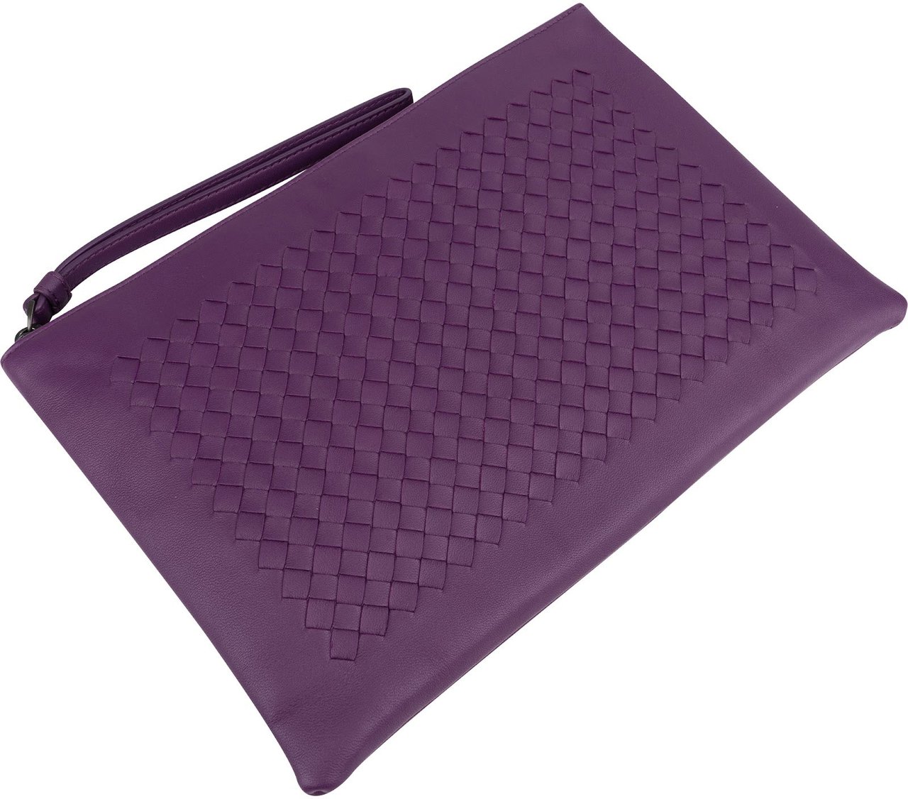 Bottega Veneta Purple Intrecciato Leather Clutch Bag Paars