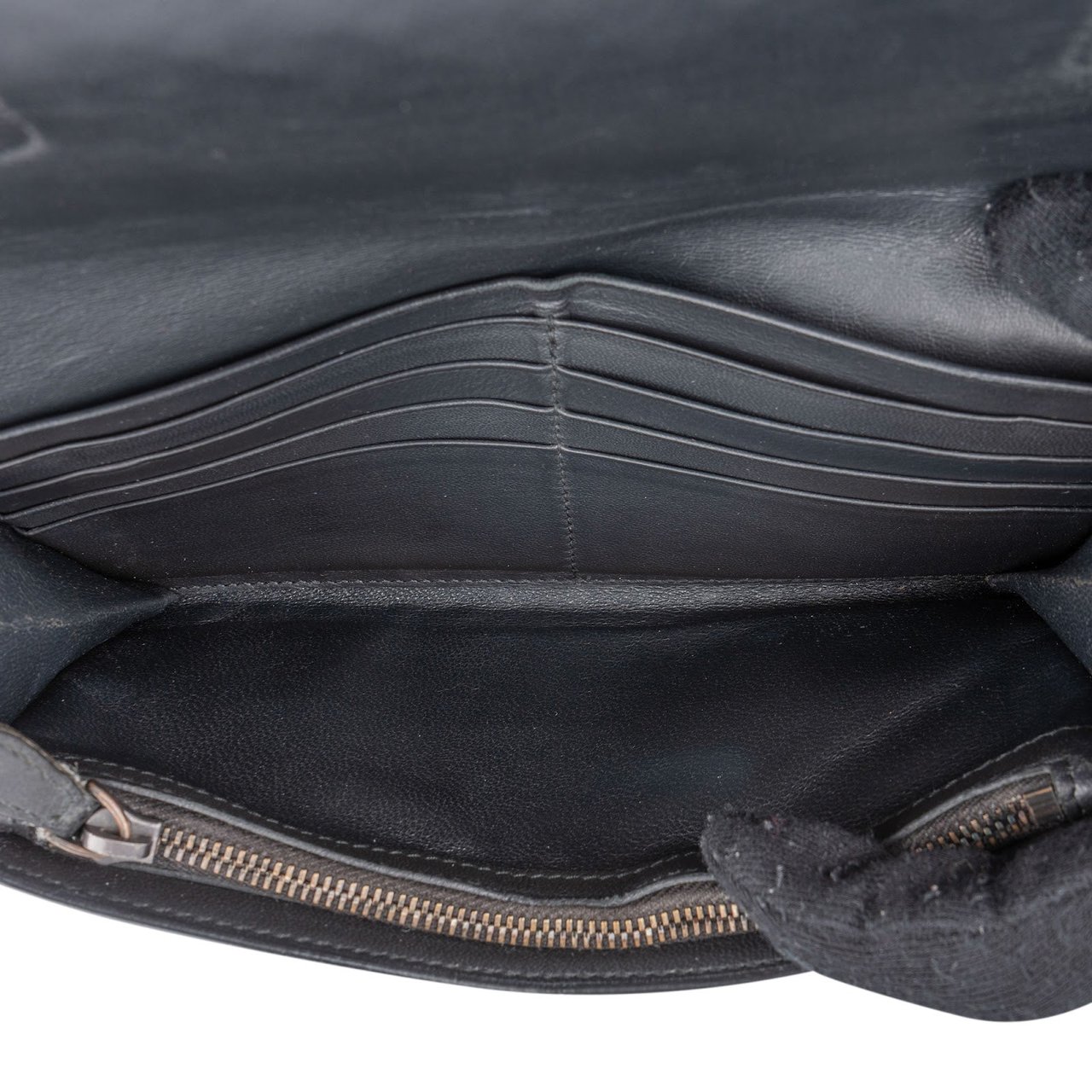 Bottega Veneta Black Intrecciato Leather Continental Wallet Zwart