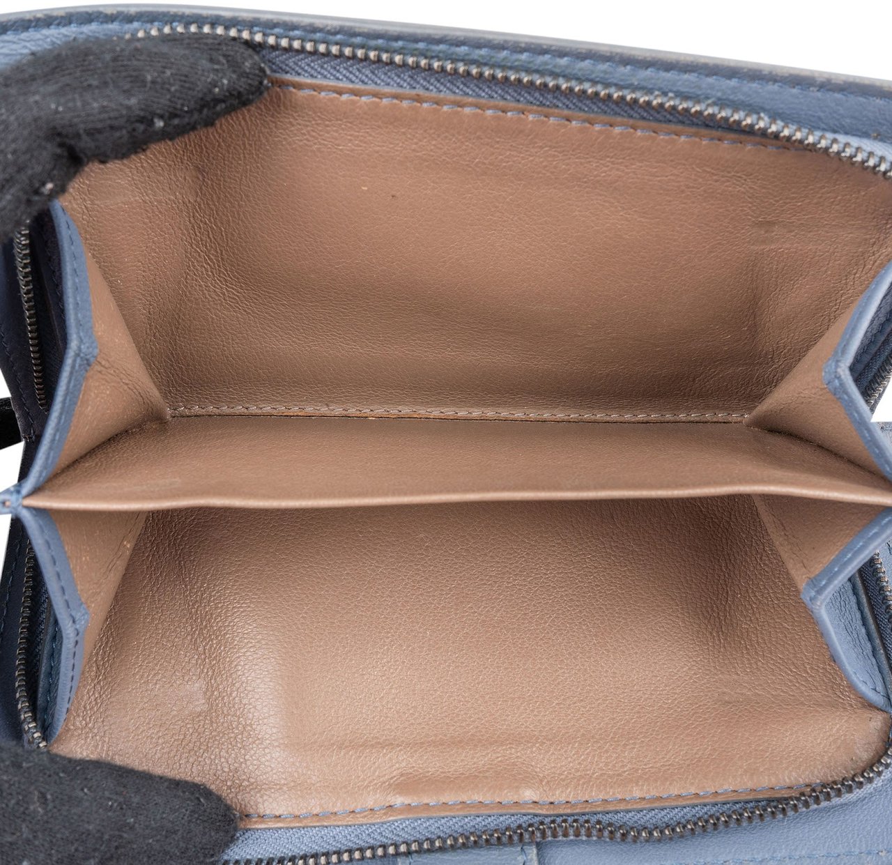 Bottega Veneta Intrecciato Clip Wallet Blauw