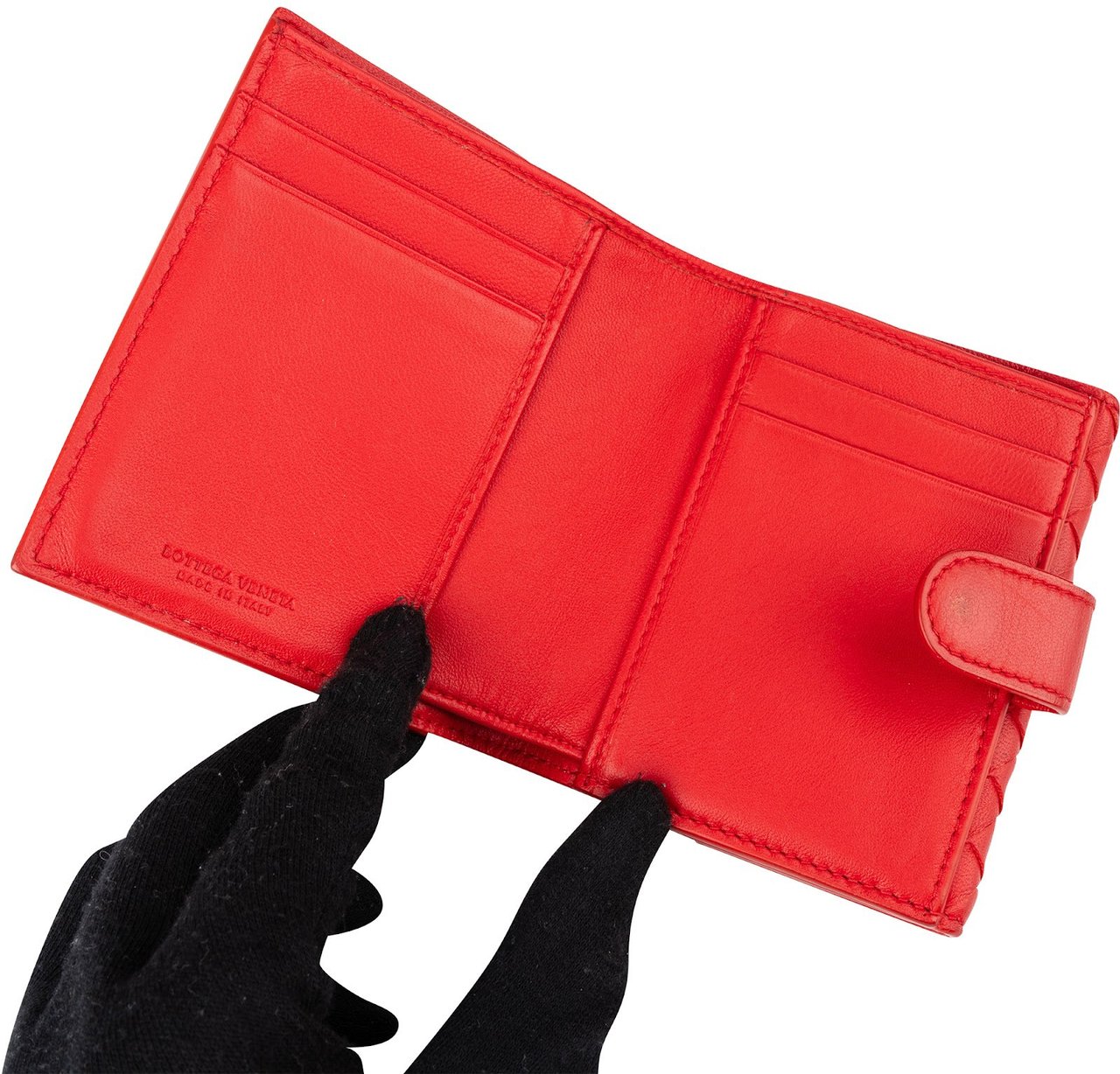 Bottega Veneta Intrecciato Bifold Wallet Rood