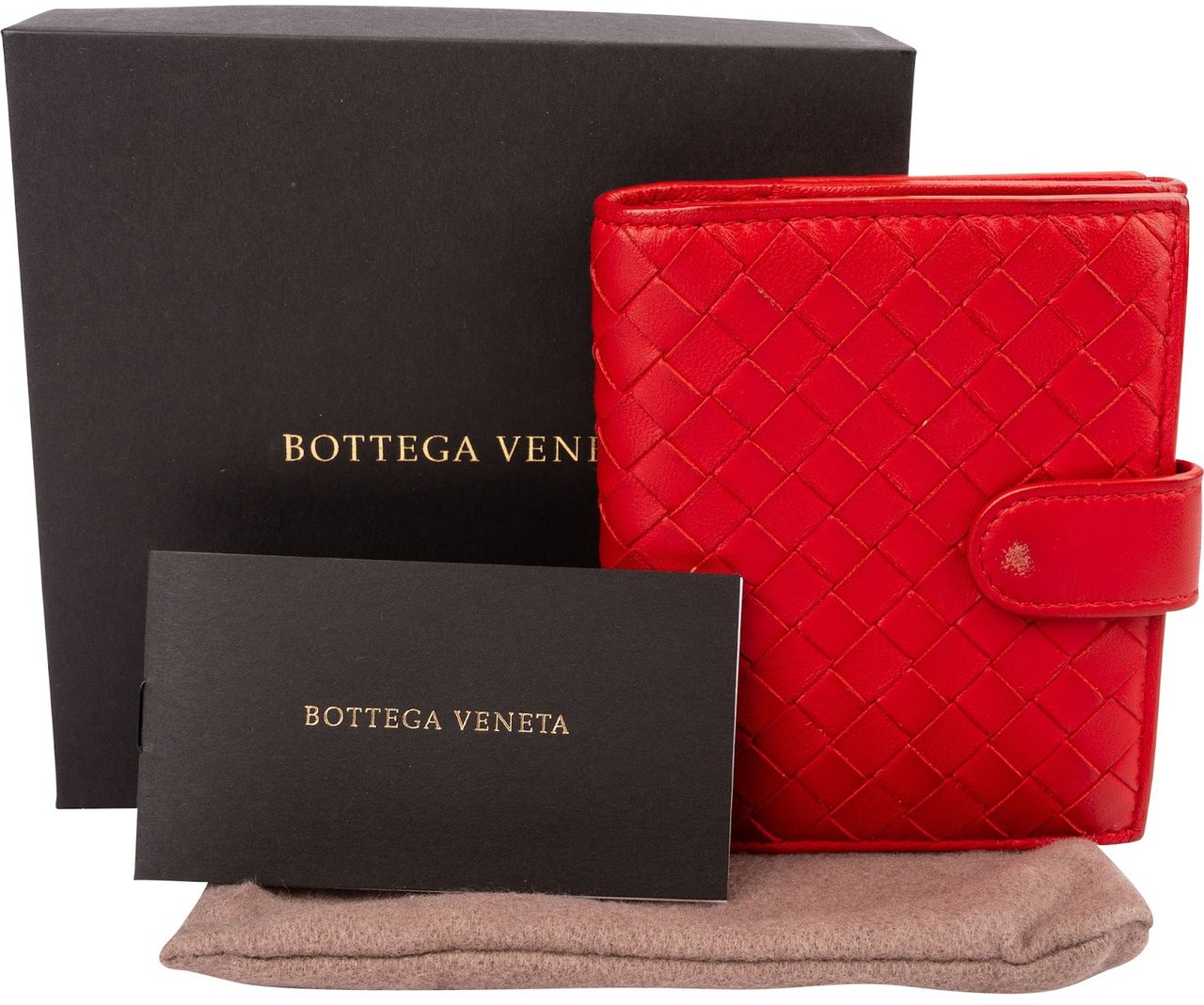 Bottega Veneta Intrecciato Bifold Wallet Rood