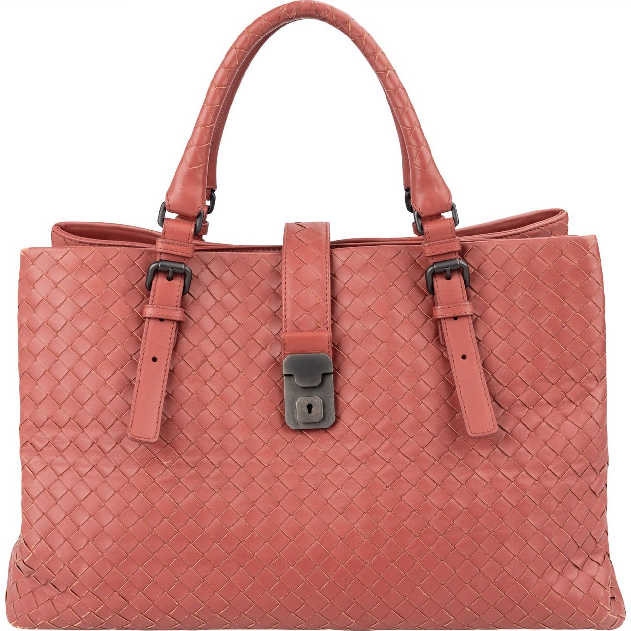 Bottega Veneta Intrecciato Leather Roma Tote Handbag Divers