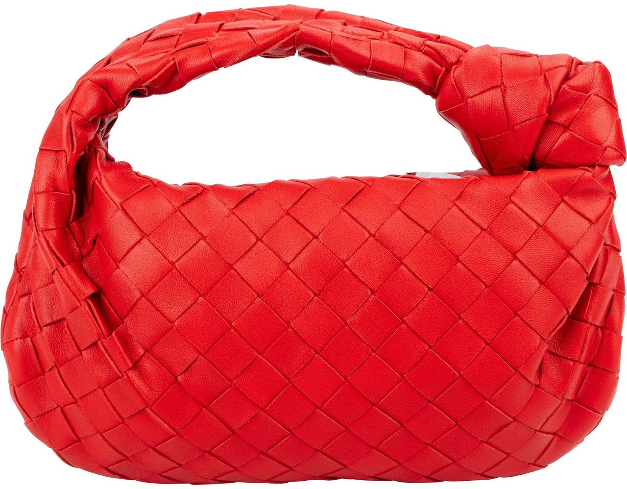 Bottega Veneta Intrecciato Leather Mini Jodie Handbag Rood