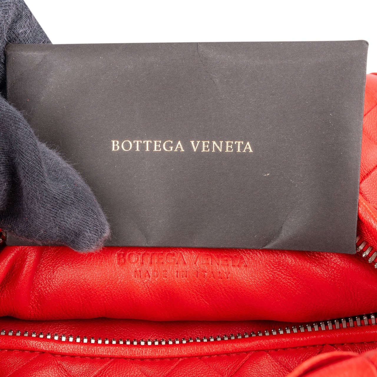 Bottega Veneta Intrecciato Leather Mini Jodie Handbag Rood