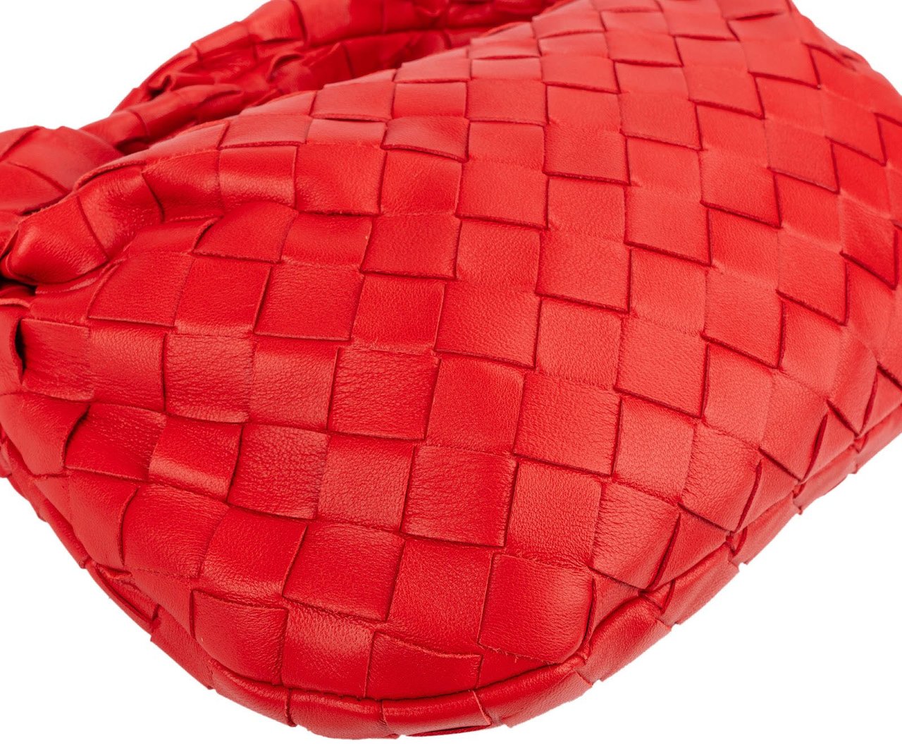 Bottega Veneta Intrecciato Leather Mini Jodie Handbag Rood