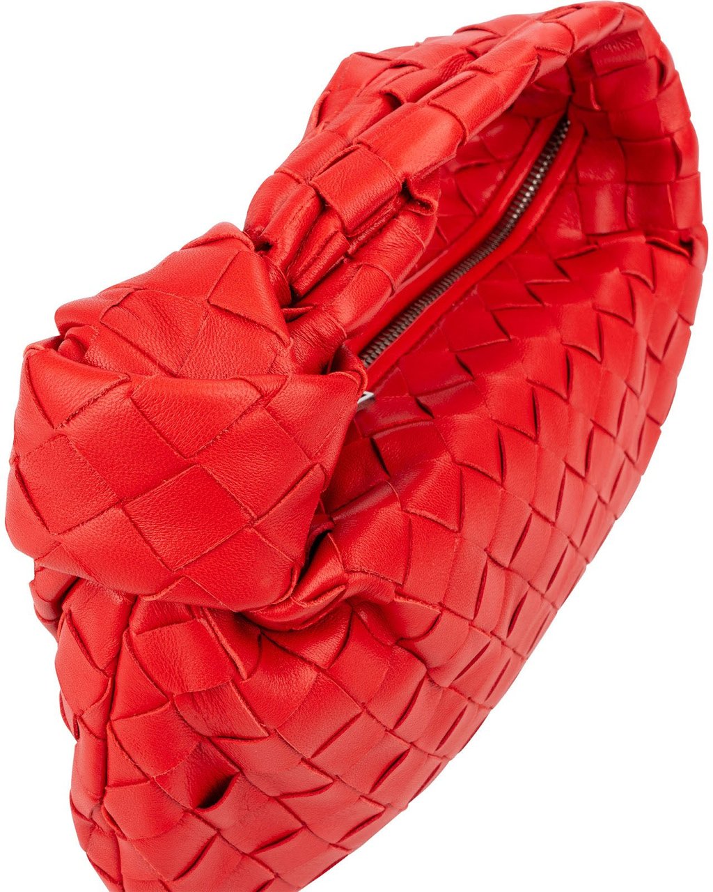 Bottega Veneta Intrecciato Leather Mini Jodie Handbag Rood