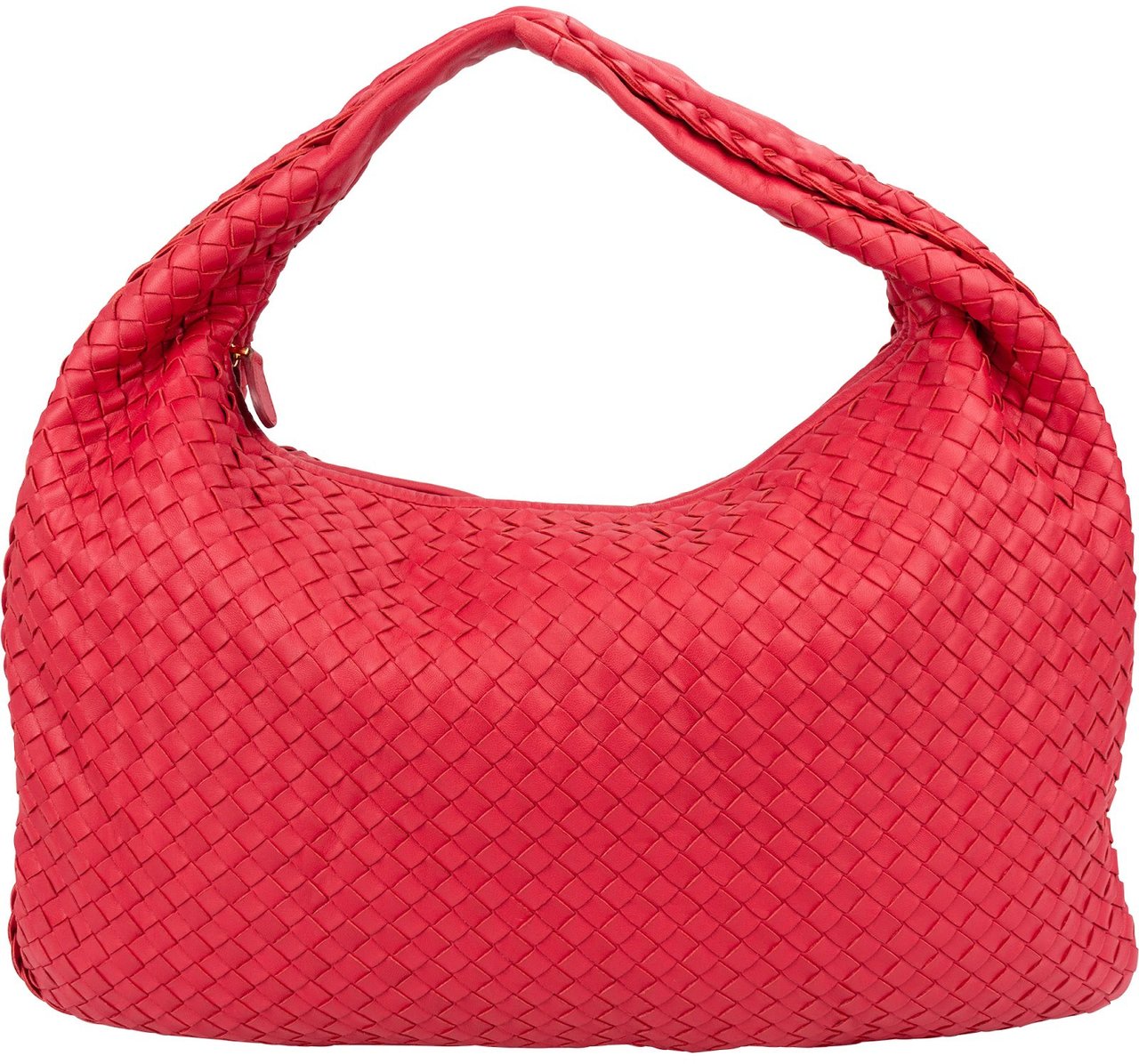 Bottega Veneta Intrecciato Leather Belly Hobo Shoulder Bag Rood
