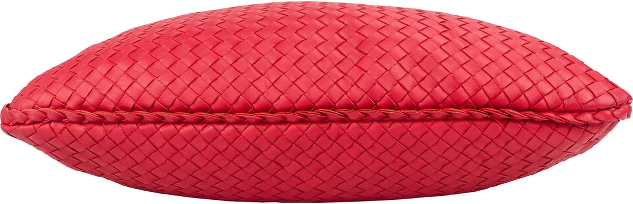 Bottega Veneta Intrecciato Leather Belly Hobo Shoulder Bag Rood