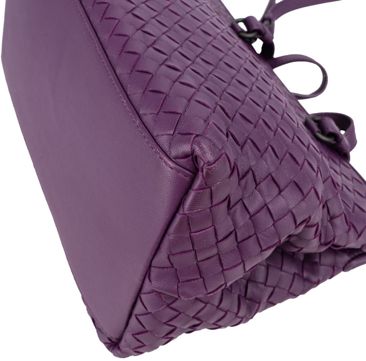 Bottega Veneta Intrecciato Nappa Leather Baby Roma Handbag Paars