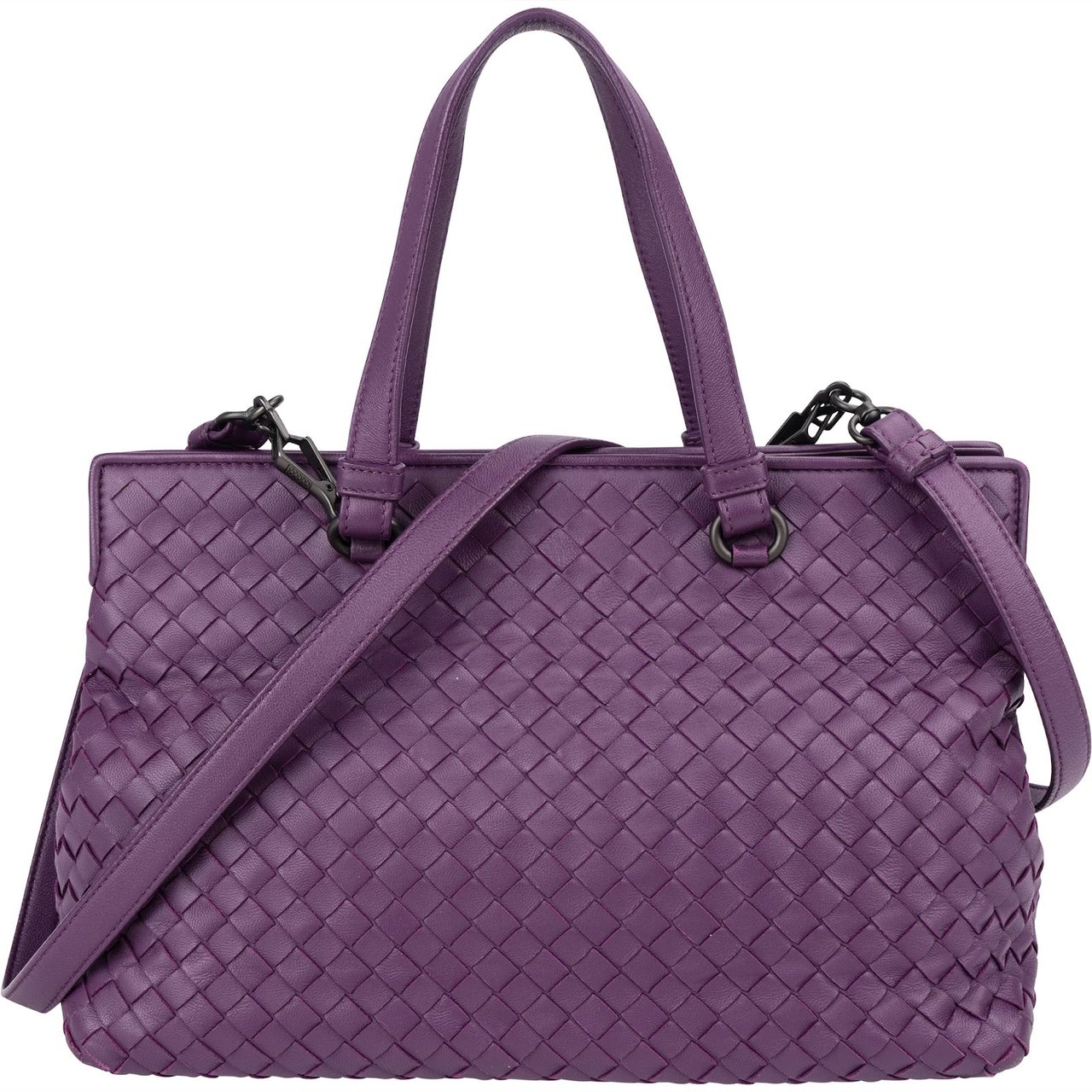 Bottega Veneta Intrecciato Nappa Leather Baby Roma Handbag Paars