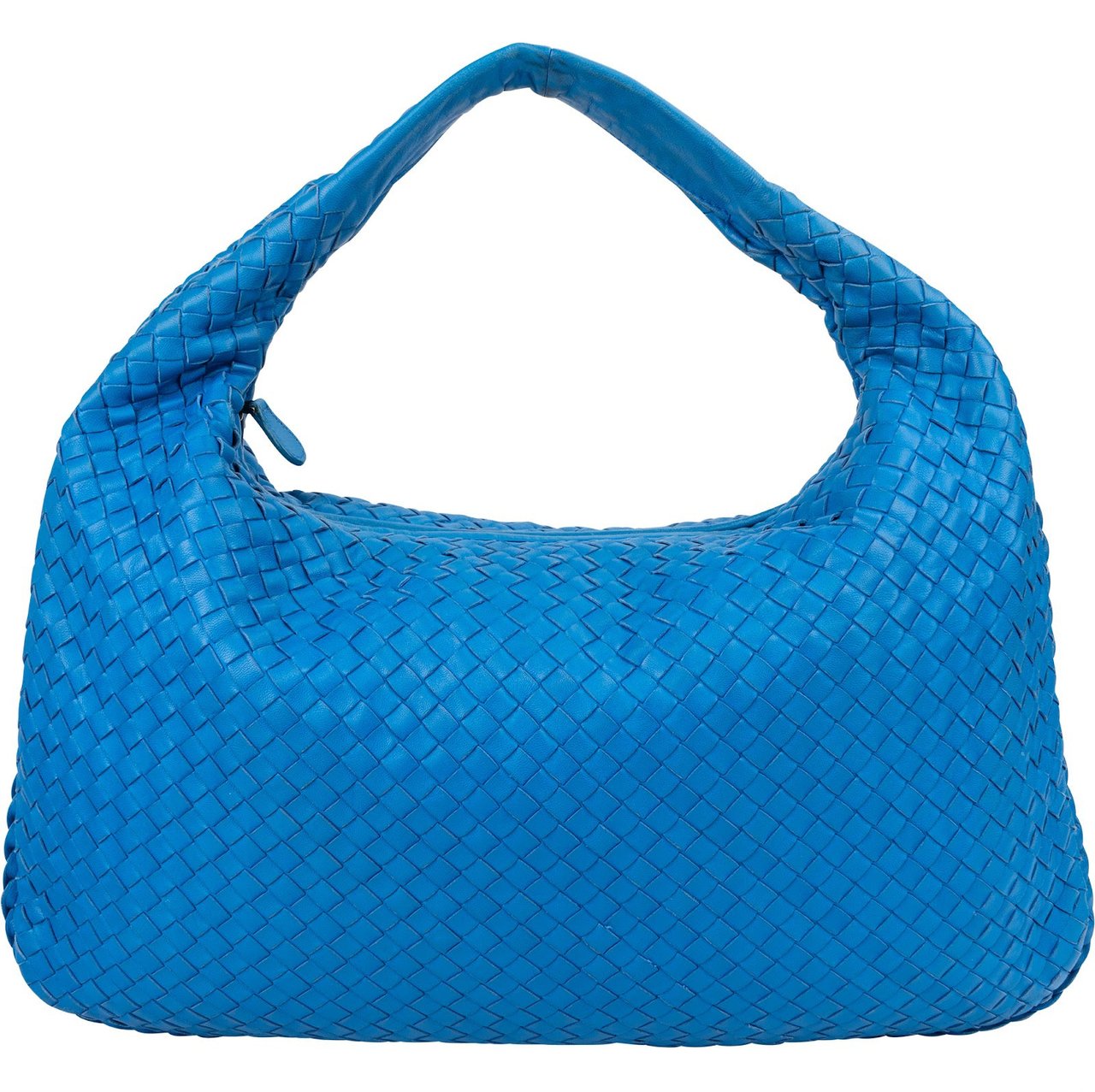 Bottega Veneta Intrecciato Leather Belly Shoulder Bag Blauw