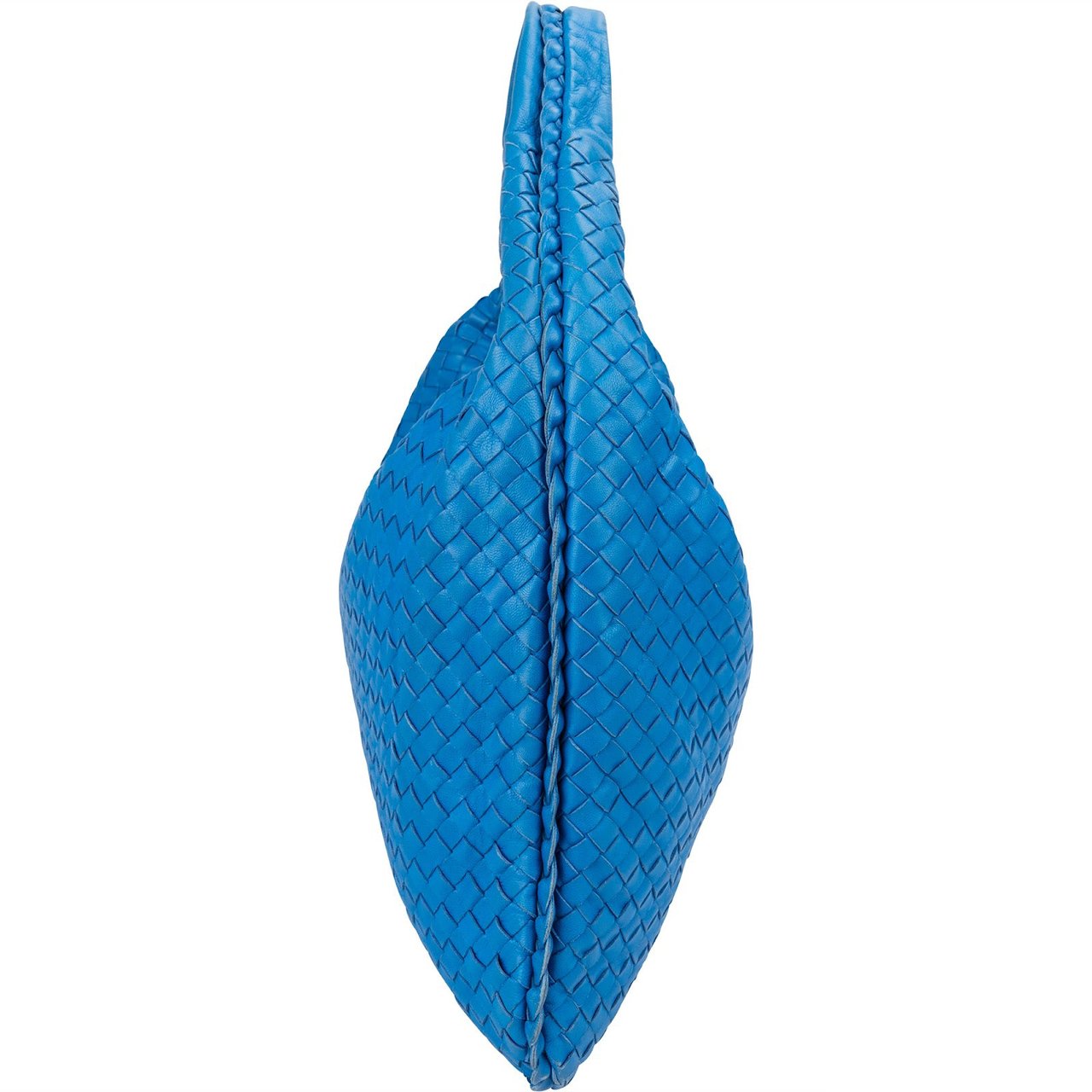 Bottega Veneta Intrecciato Leather Belly Shoulder Bag Blauw