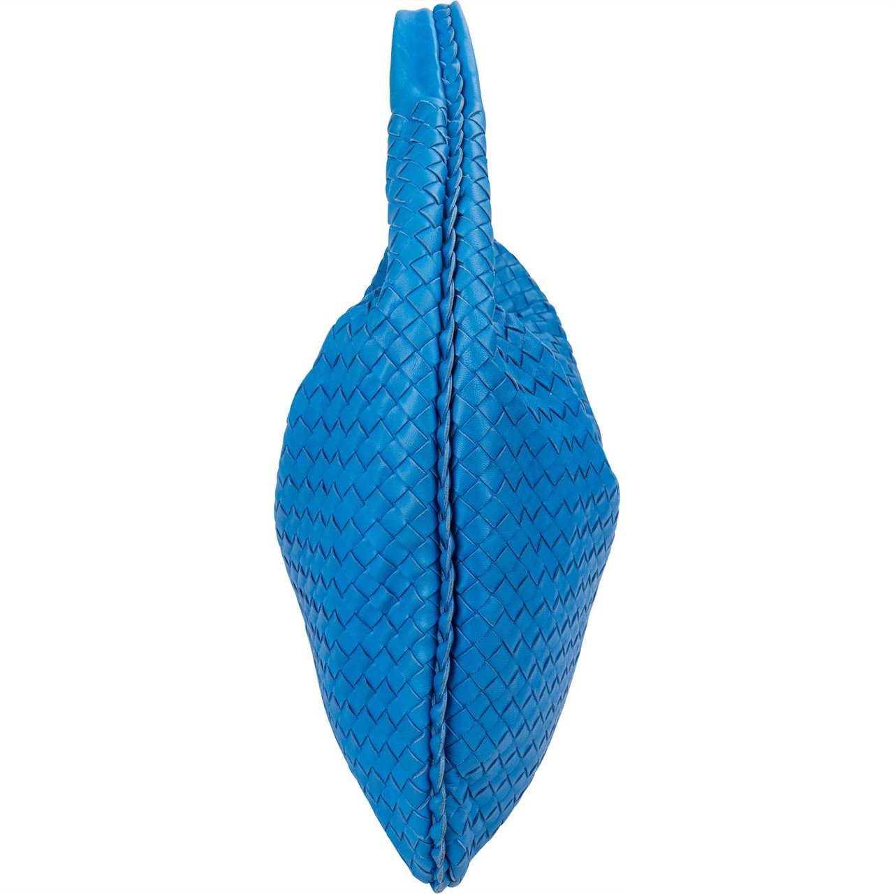 Bottega Veneta Intrecciato Leather Belly Shoulder Bag Blauw
