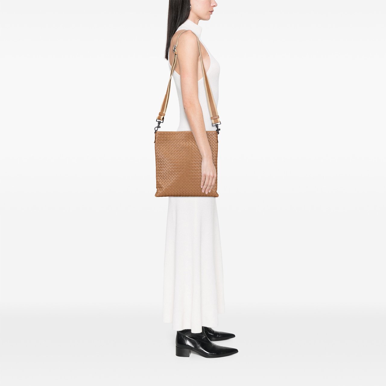 Bottega Veneta Nappa Intrecciato Crossbody Bruin