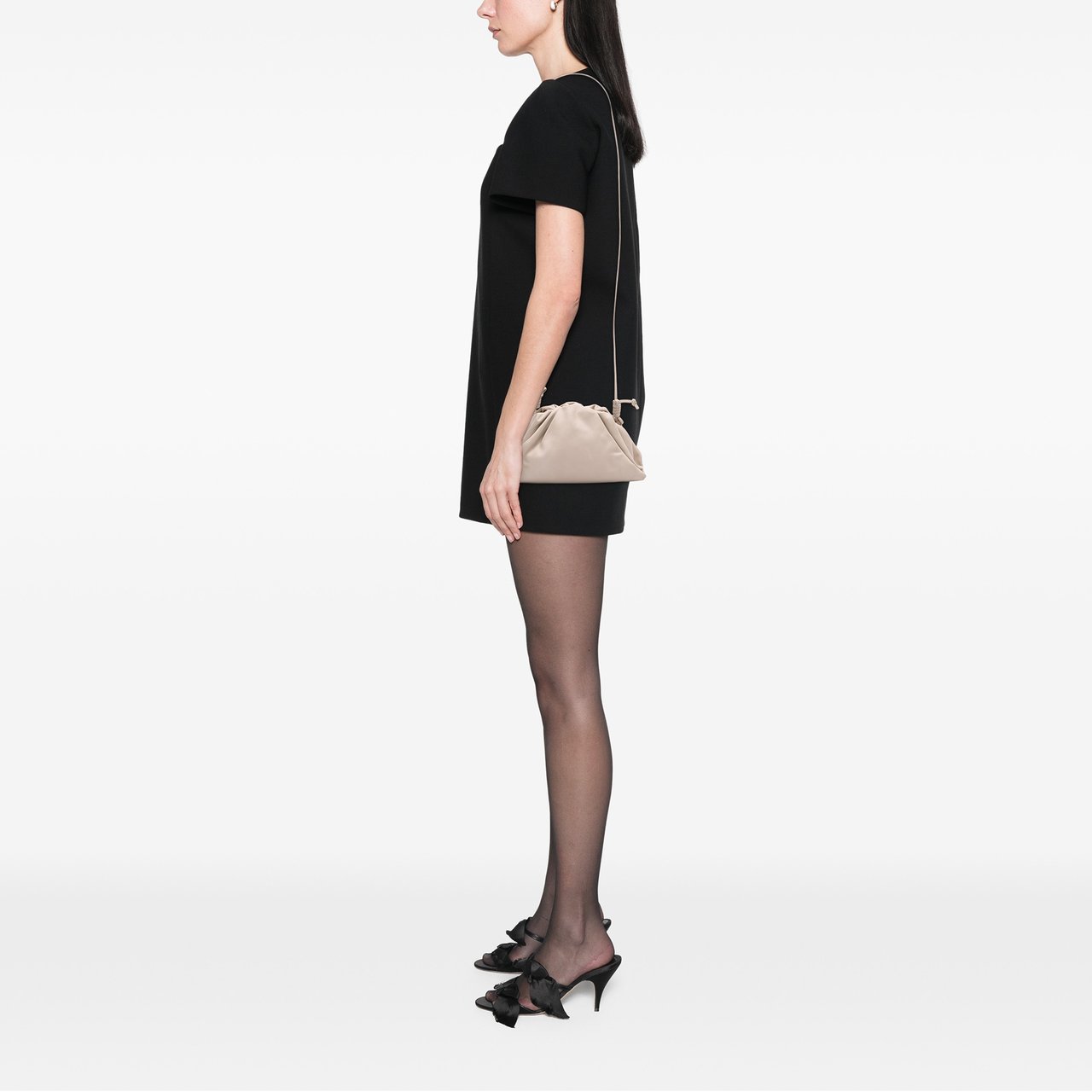 Bottega Veneta Lambskin The Mini Pouch Crossbody Bruin