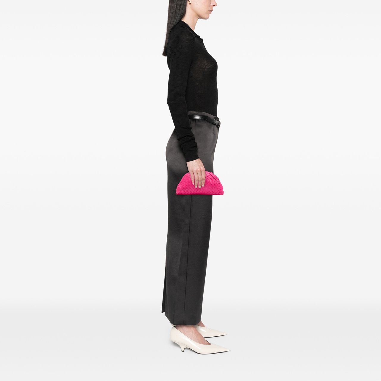 Bottega Veneta Nappa Intrecciato The Mini Pouch Roze