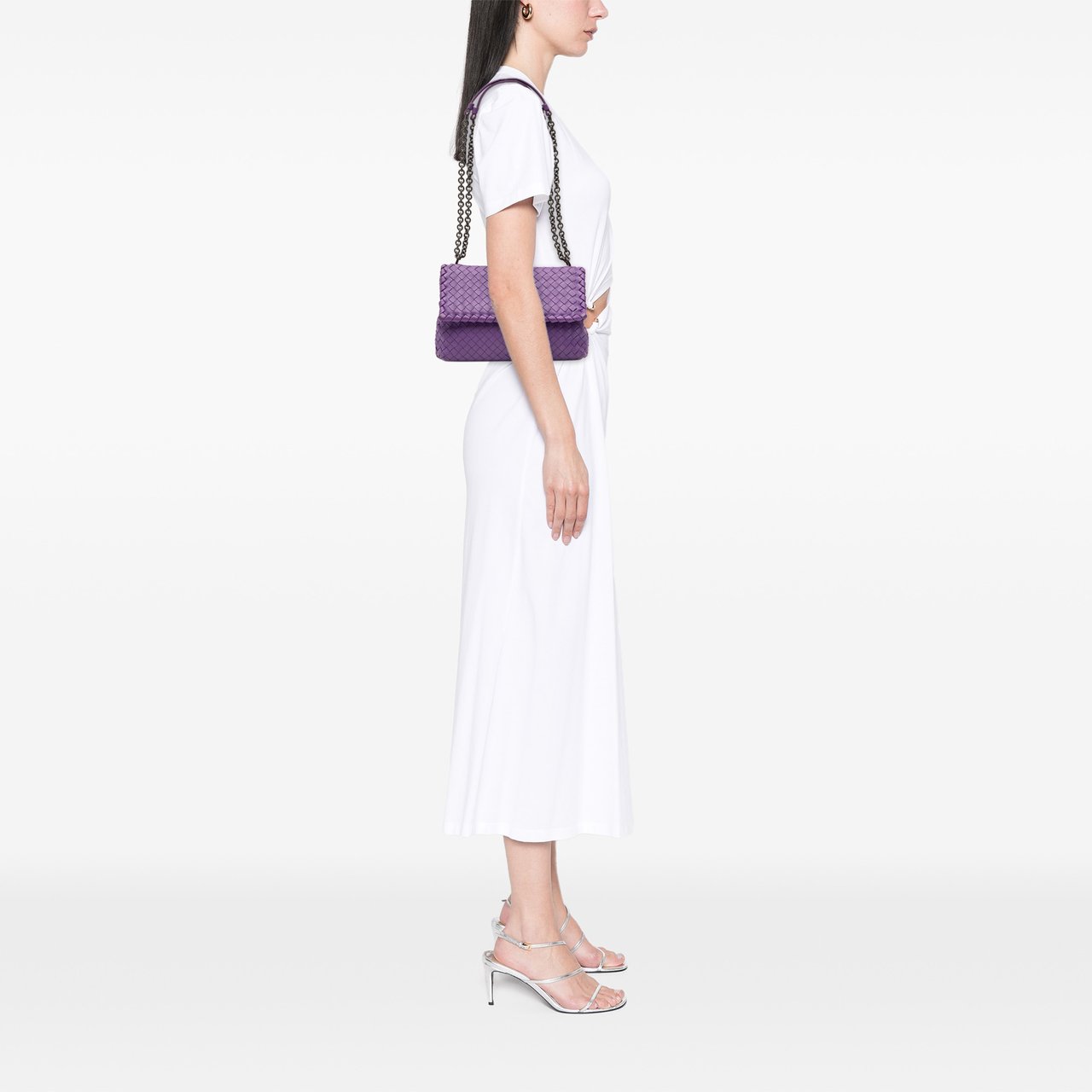 Bottega Veneta Small Nappa Intrecciato Olimpia Crossbody Paars