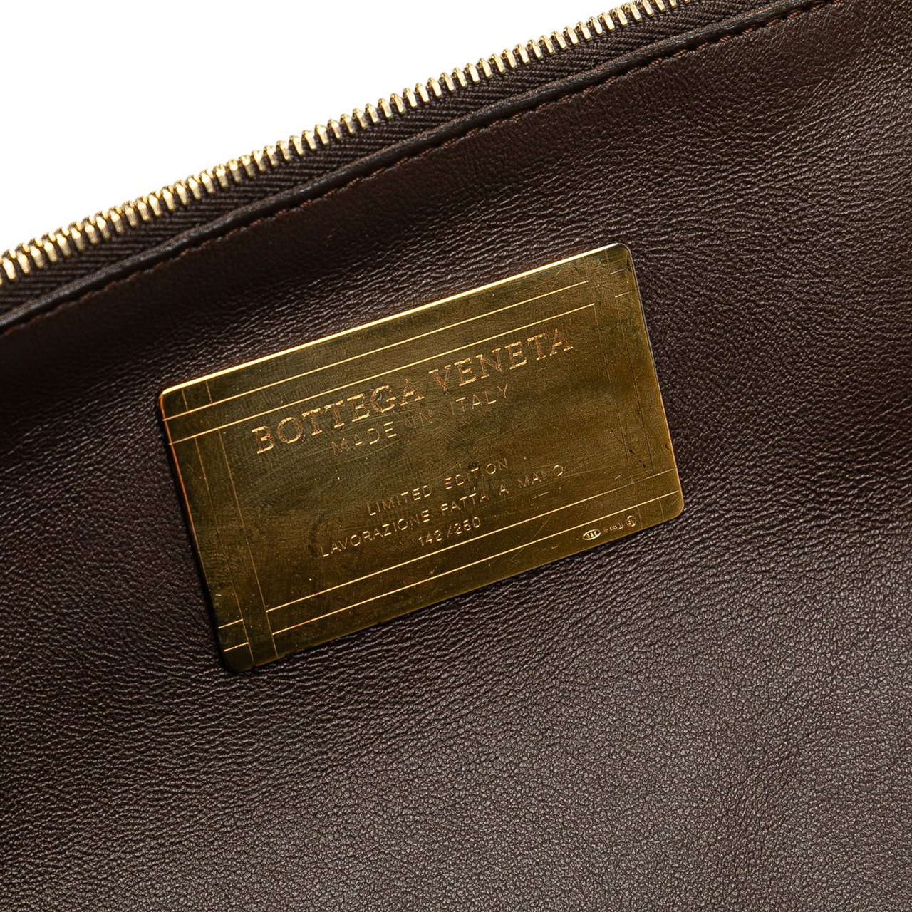 Bottega Veneta Lambskin Intreccio Cabat Tote Bruin