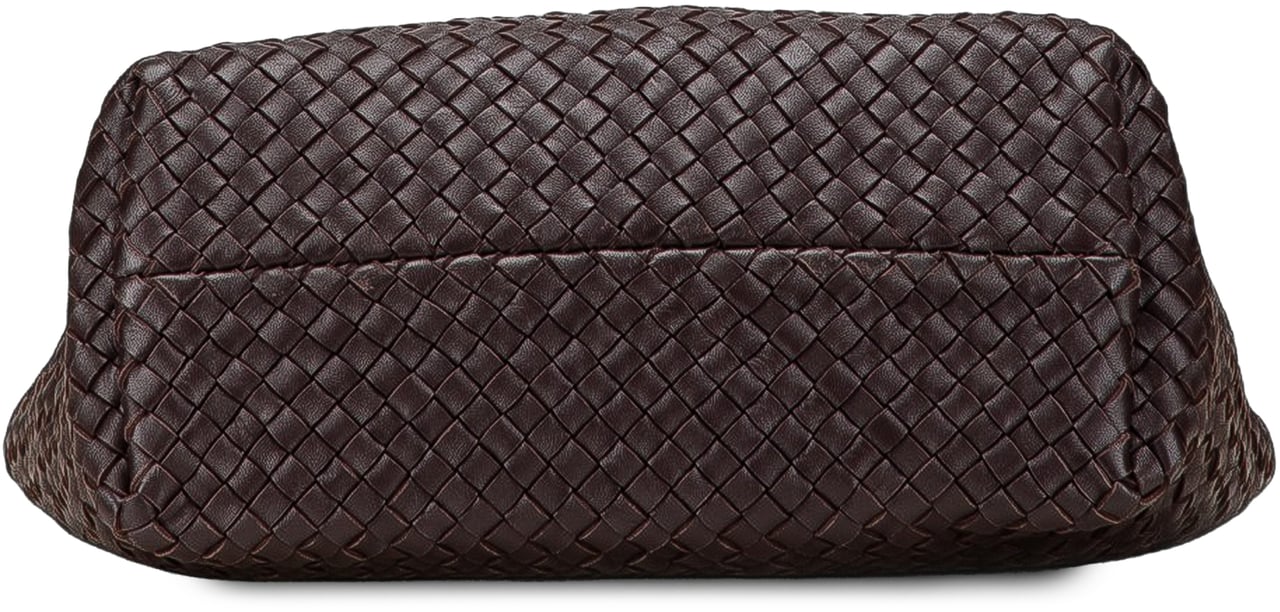 Bottega Veneta Lambskin Intreccio Cabat Tote Bruin