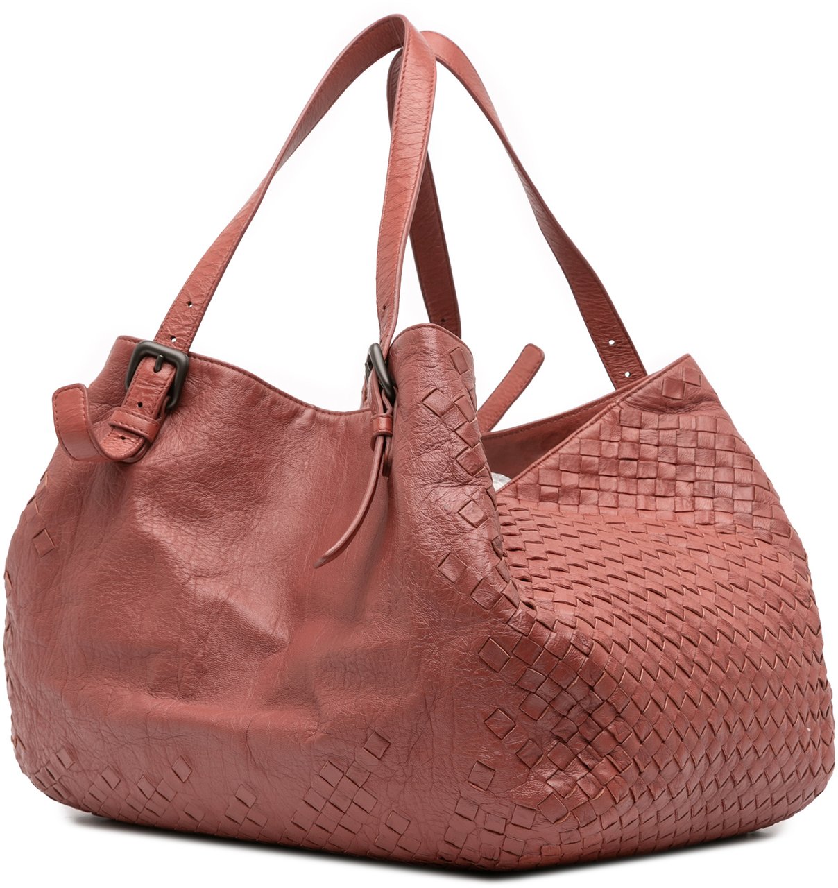 Bottega Veneta Large Intrecciato Trimmed Nappa Cesta Tote Rood