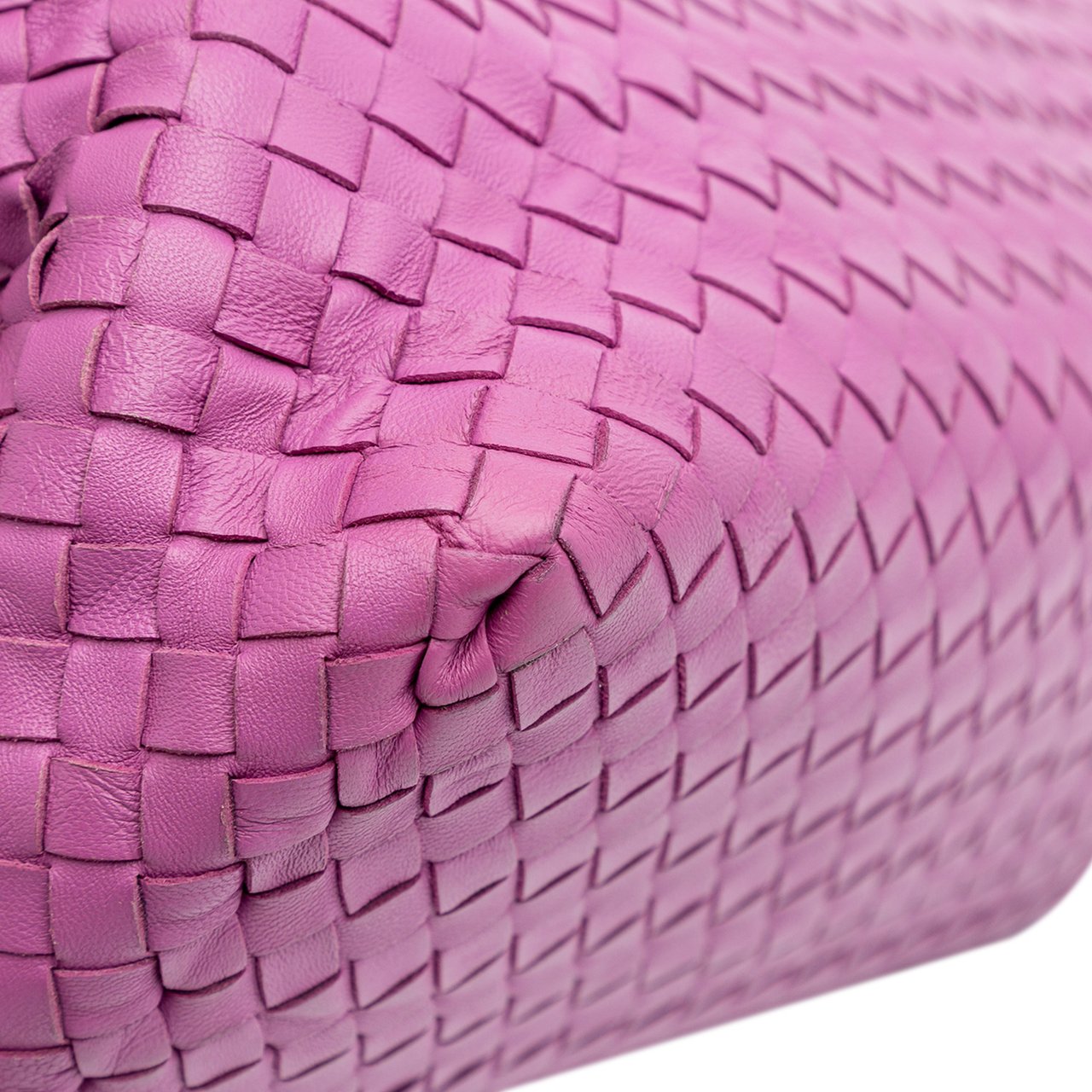 Bottega Veneta Medium Nappa Intrecciato Double Chain Tote Paars