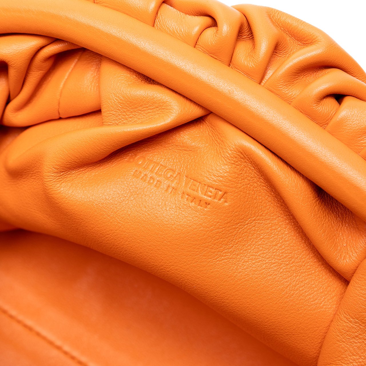 Bottega Veneta Lambskin The Mini Pouch Crossbody Oranje